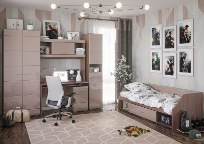 Надстройка над кроватью Симба (Ясень шимо темный/Кофе с молоком)