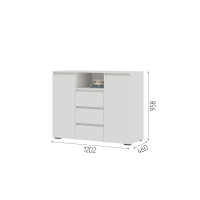 Комод Хелен КМ 01 (Шагрень белый)