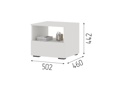 Тумба прикроватная Лаванда ТБ 01 (Шагрень белый) 